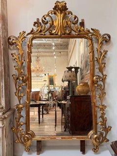 Large, fine 18th C. Carved Gilt Italian Baroque Mirror