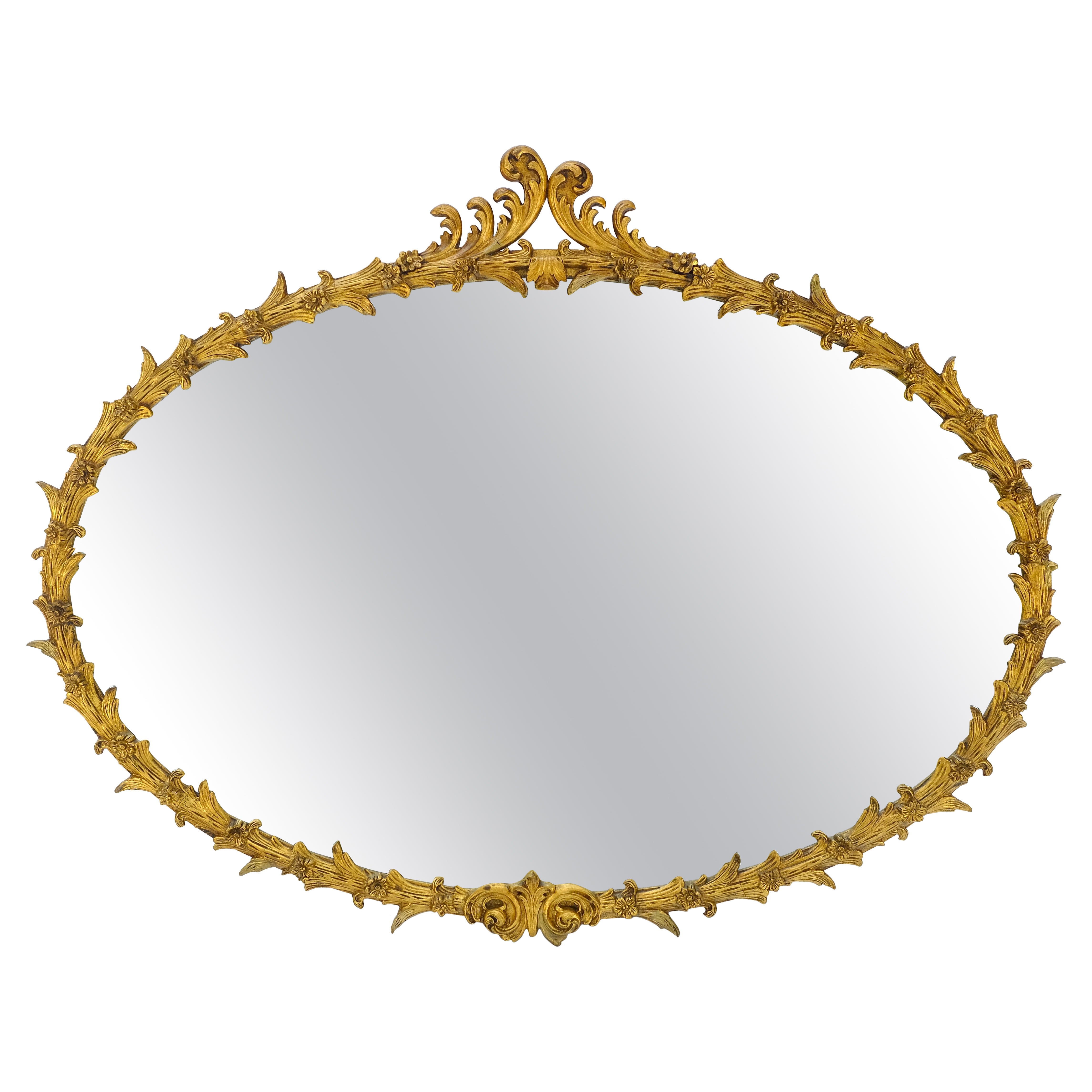 Große feine 61" lange Oval vergoldet Gesso Rokoko Louis VX Stil MINT im Angebot