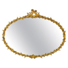 Große feine 61" lange Oval vergoldet Gesso Rokoko Louis VX Stil MINT