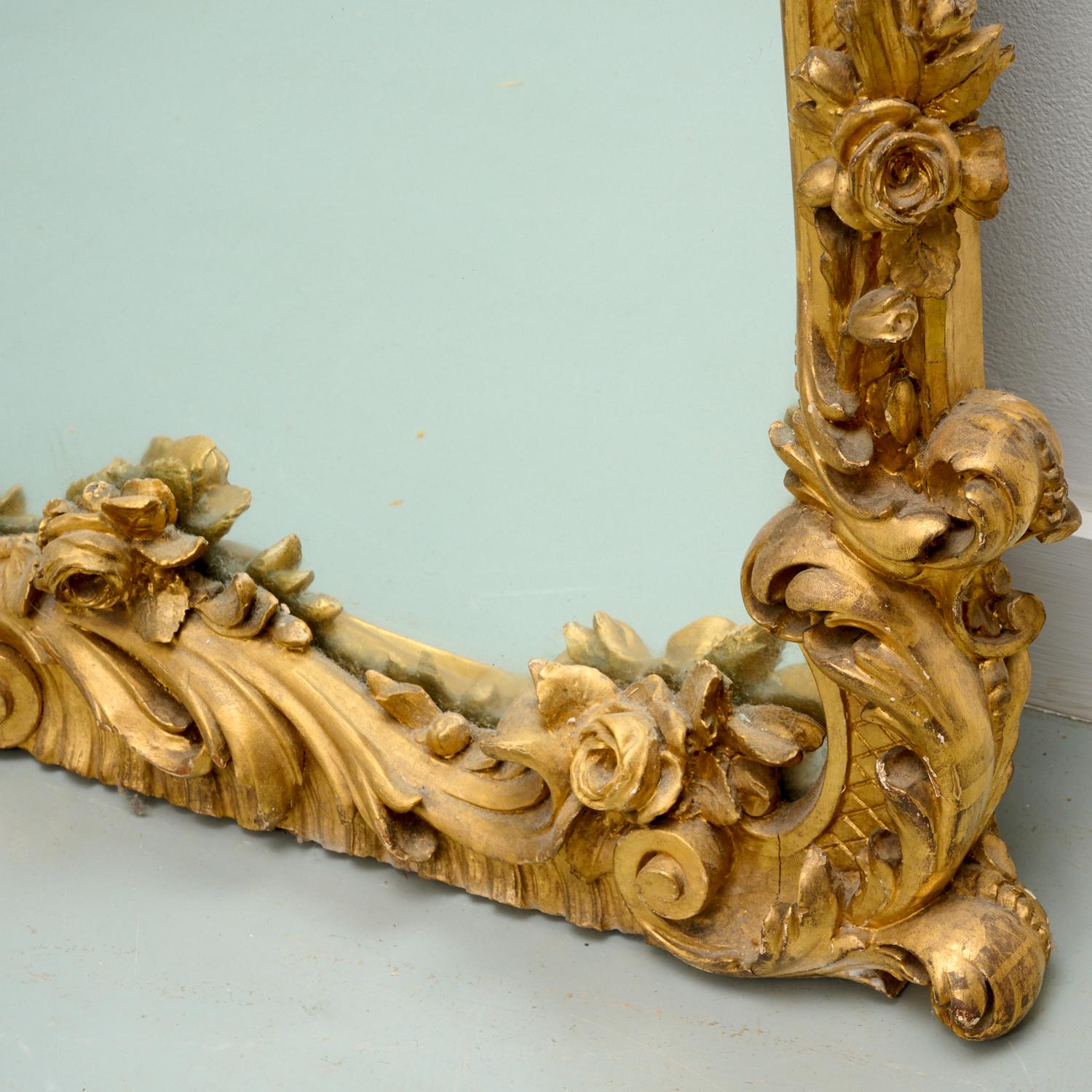Large Fine Antique George III Richly Carved Giltwood Pier Mirror 1