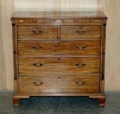 LARGE FiNE ANTIQUE THOMAS CHIPPENDALE SHERATON REVIVAL HARDWOOD CHEST OF DRAWERS