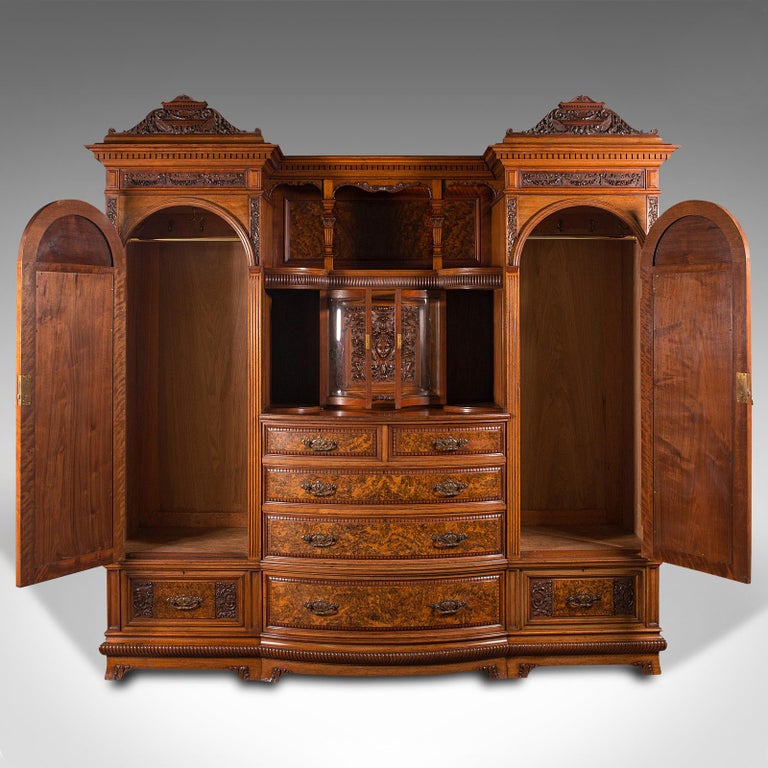 Large Fine Antique Wardrobe Compactum, English, Walnut, Gillow and Co ...