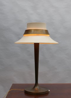 Große feine französische Art-Déco-Schreibtisch-/Tischlampe von Perzel
