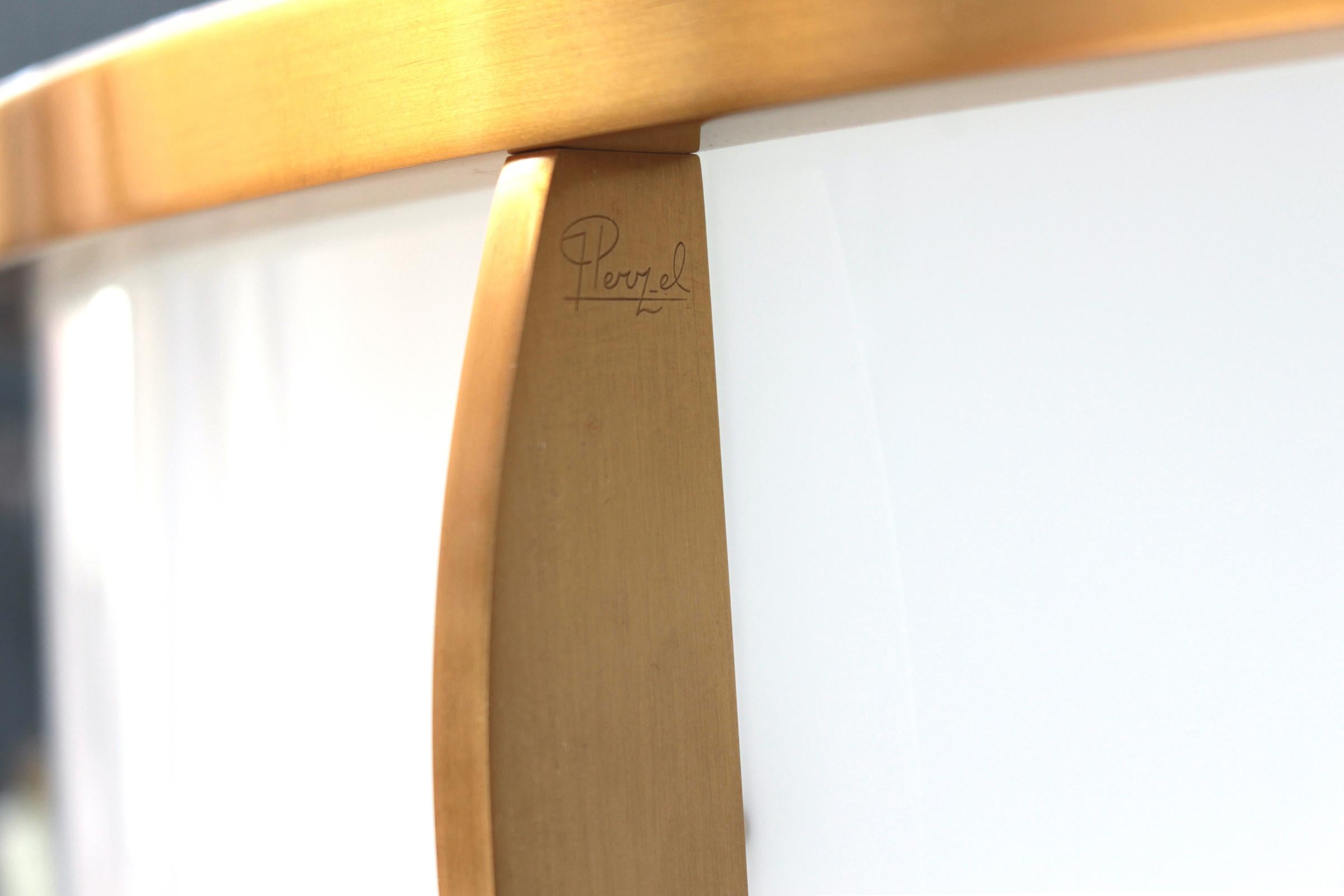 Grand support encastré Art Déco français à deux niveaux par Jean Perzel en vente 6
