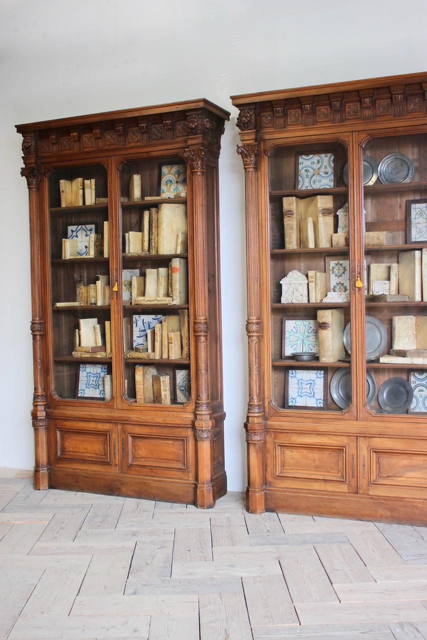 Large and Fine Pair of 19th Century French Neoclassical Country House Bookcases For Sale 5