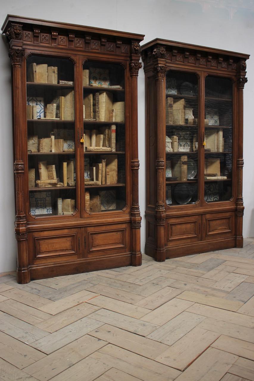 Large and Fine Pair of 19th Century French Neoclassical Country House Bookcases For Sale 7