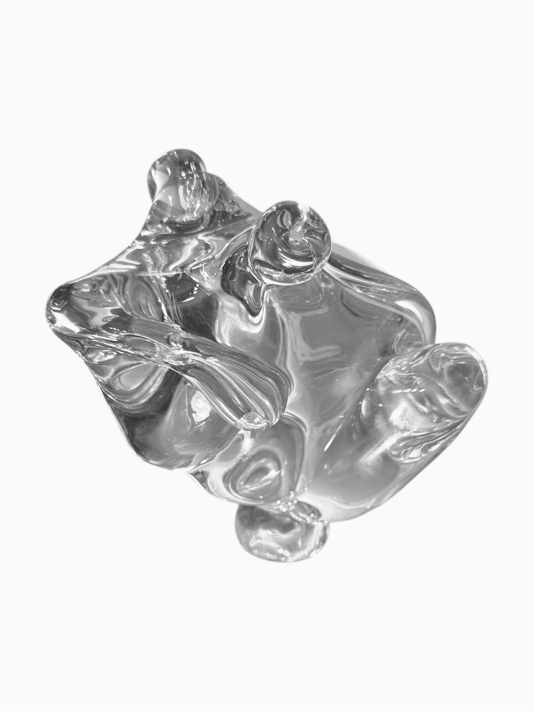 XX secolo Large Fine Pure Crystal Frog Sculpture in vendita
