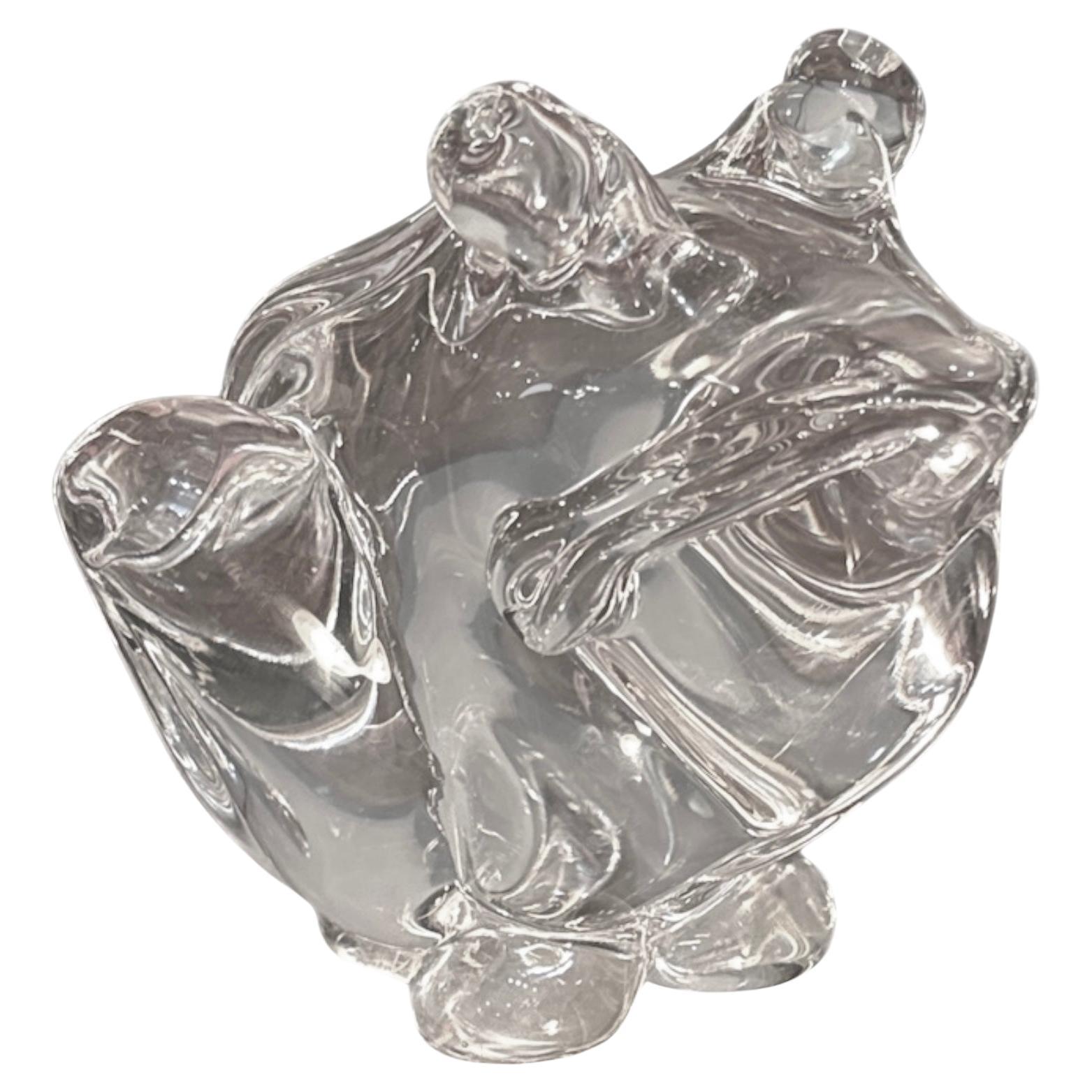 Large Fine Pure Crystal Frog Sculpture
