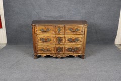 Large Fine Quality 18th century Carved Walnut French Louis XV Style Commode