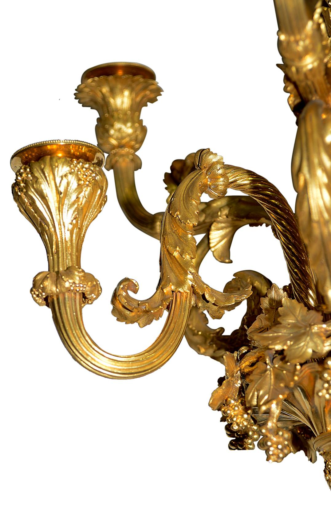 Großes Paar feiner Bronze-Kandelaber im Louis-XVI.-Stil, um 1860 im Angebot 3