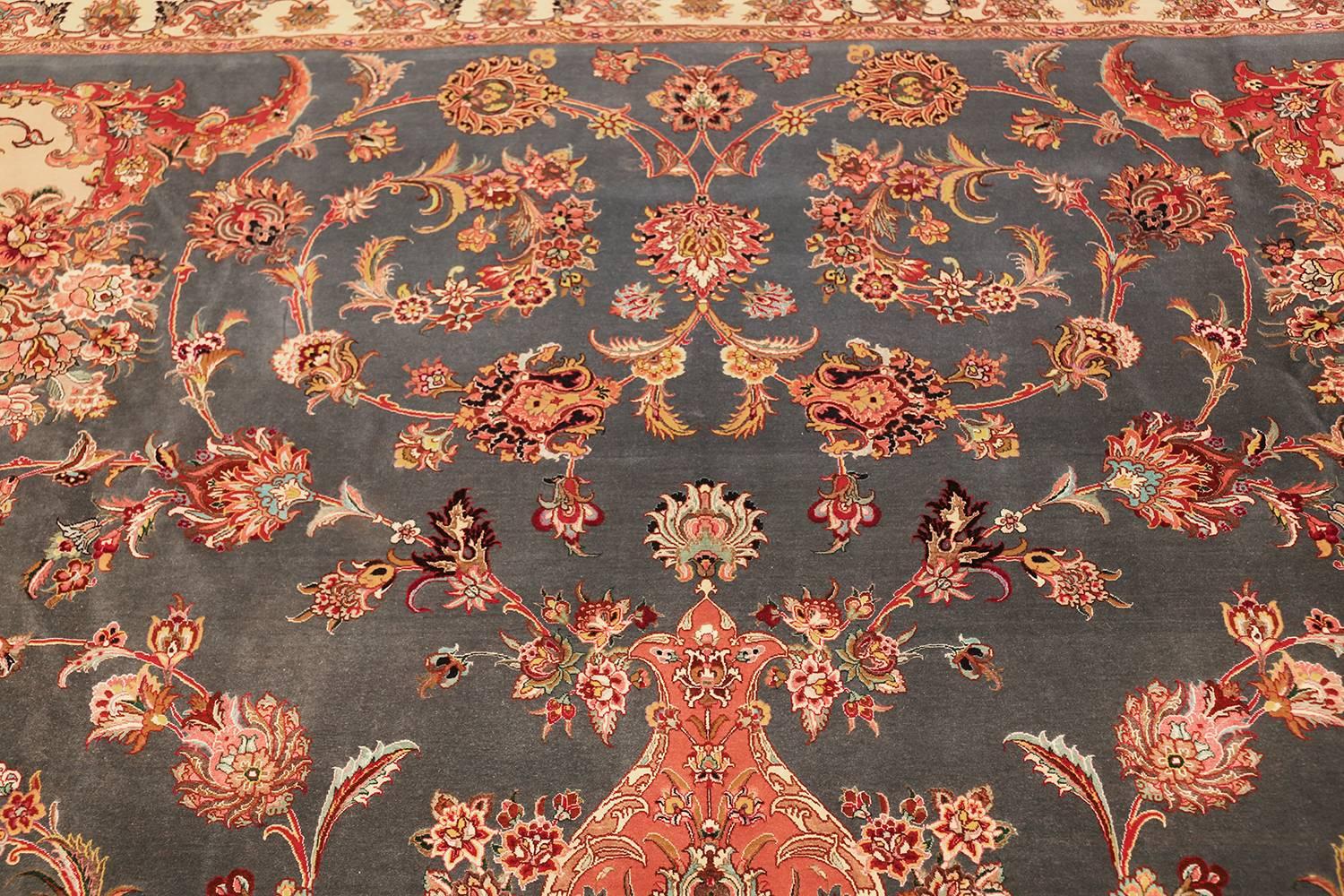 Tapis persan vintage de Tabriz. Taille : 11 pieds 6 po. x 17 pieds 1 po.  en vente 3