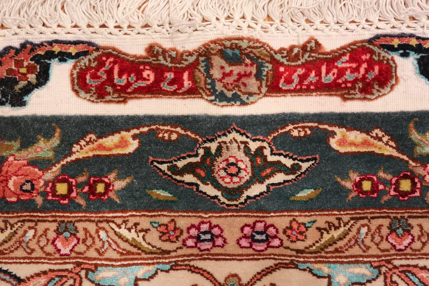 Laine Tapis persan vintage de Tabriz. Taille : 11 pieds 6 po. x 17 pieds 1 po.  en vente