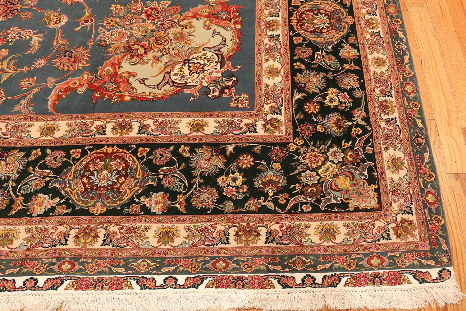 Tapis persan vintage de Tabriz. Taille : 11 pieds 6 po. x 17 pieds 1 po.  en vente 1