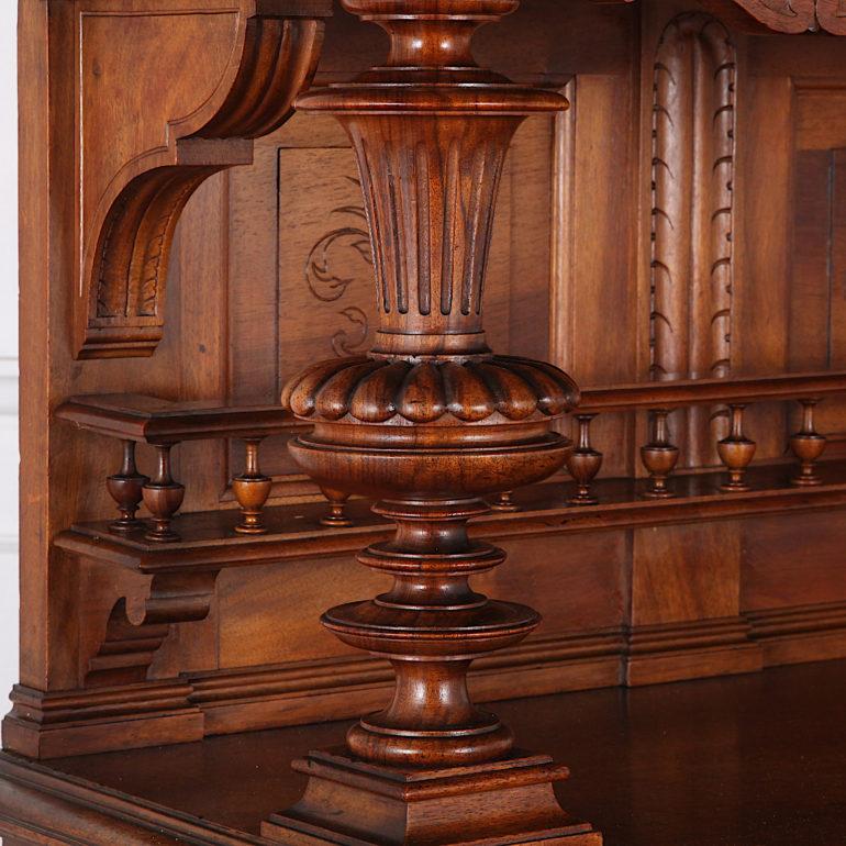 Early 20th Century Large Finely Carved Walnut Renaissance Revival Cabinet, 1880