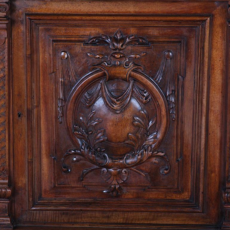 Large Finely Carved Walnut Renaissance Revival Cabinet, 1880 3
