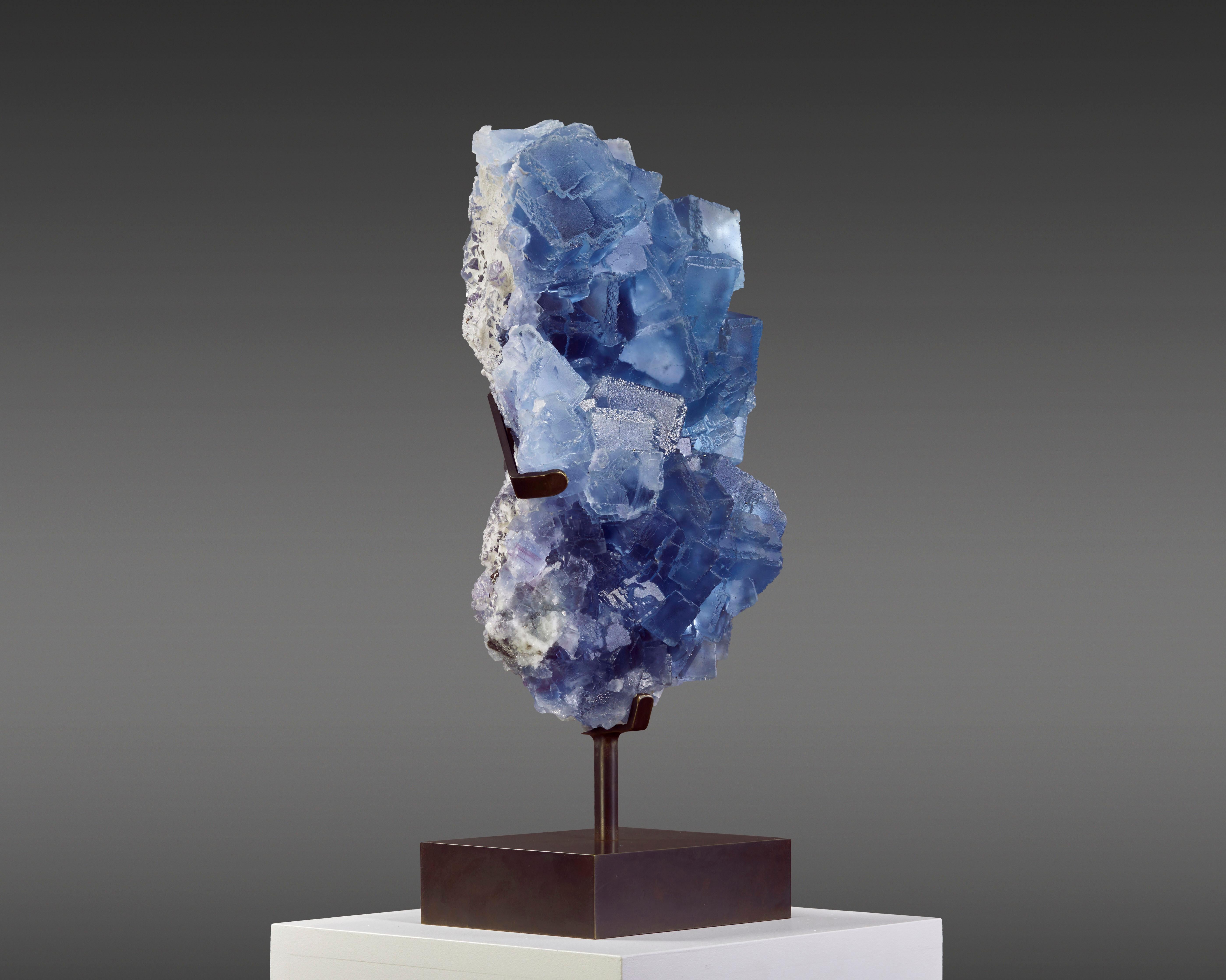 18th Century and Earlier Large finest blue-purple fluorite For Sale