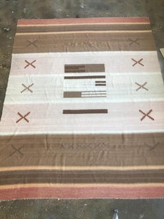 Large Finnish Flat Wave Rug, Circa 1930s