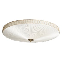 Large Finnish Silk Flush Mount, 1950s