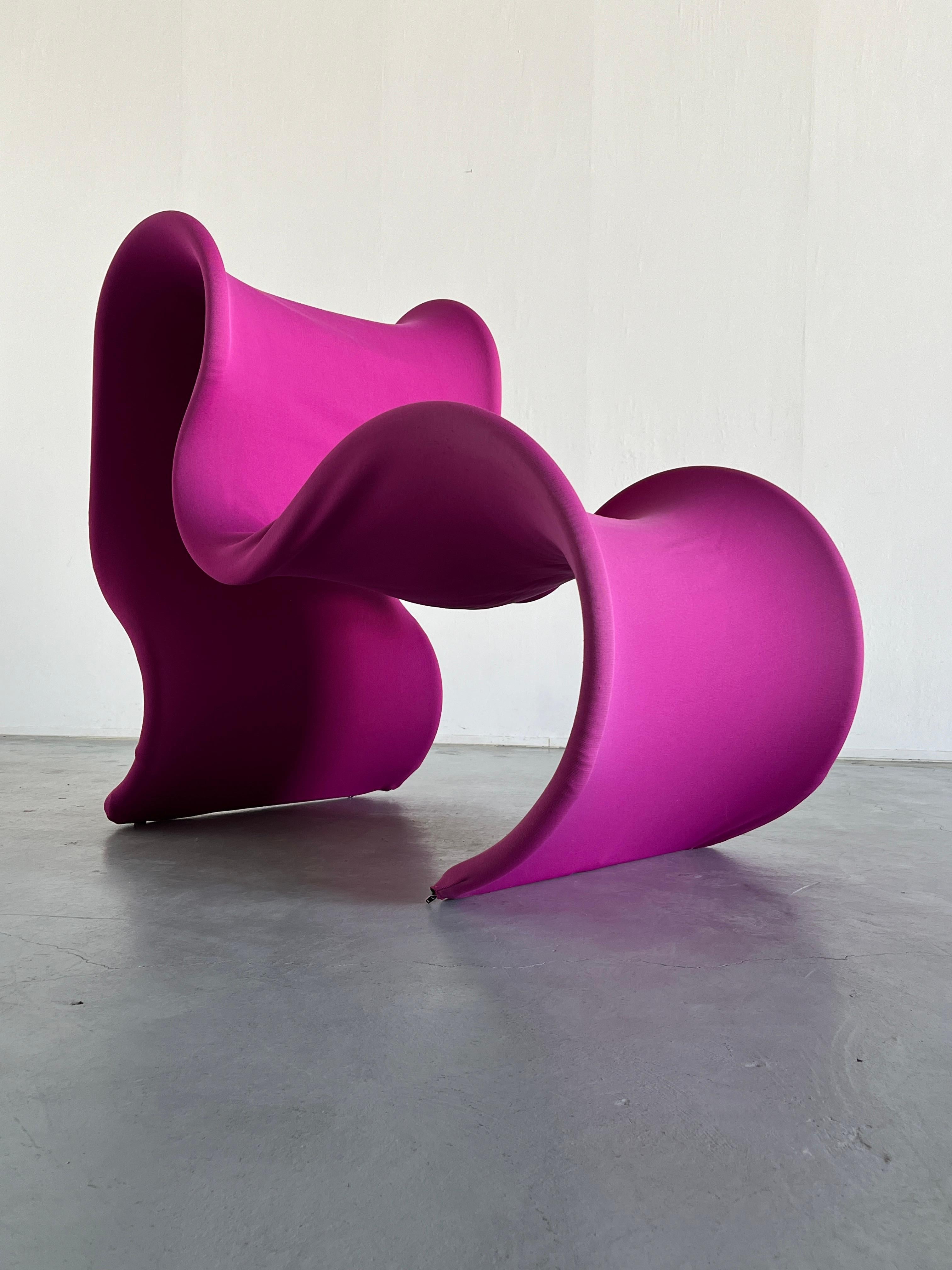Space Age Large Fiocco Armchair by Gianni Pareschi for Busnelli in Pink, 1970s For Sale