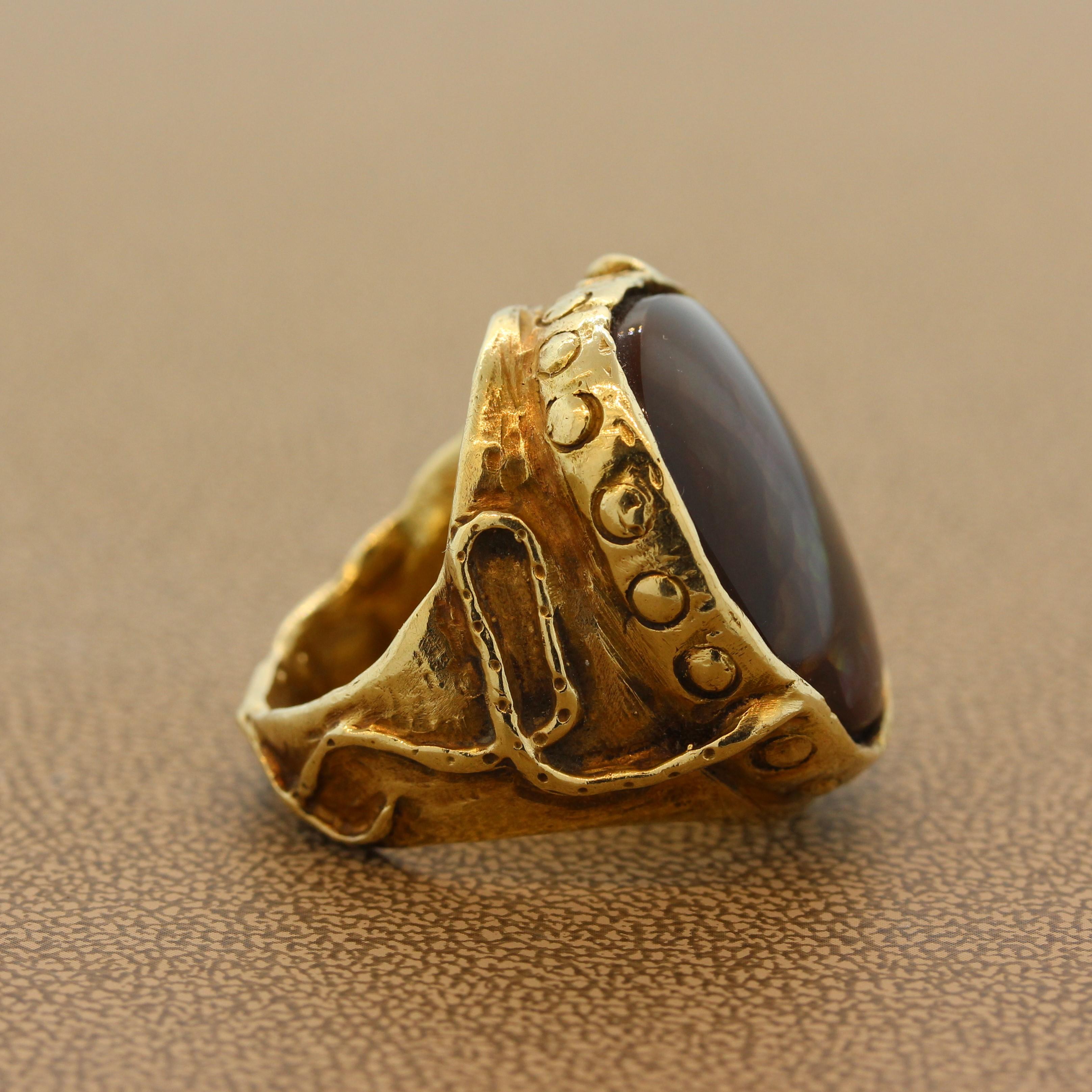 gold agate ring