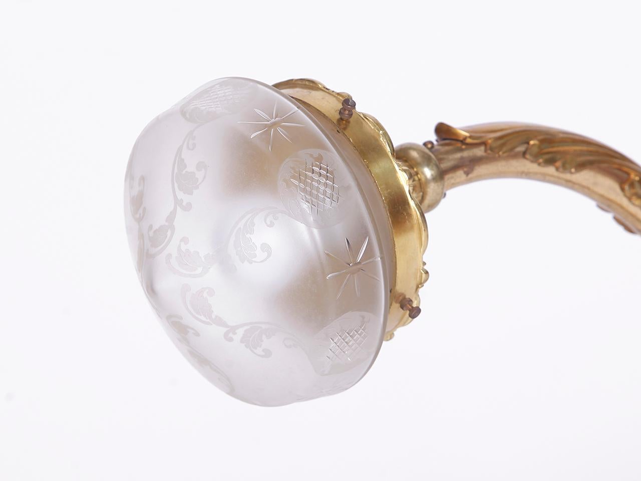 Gran lámpara de pared dorada al fuego, 1900 Bronce en venta