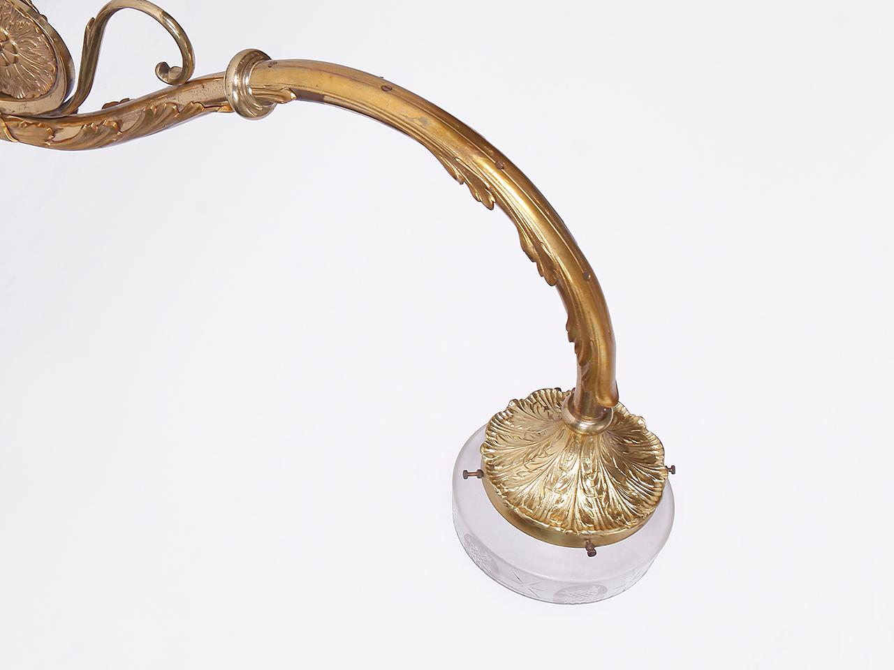 Gran lámpara de pared dorada al fuego, 1900 en venta 2