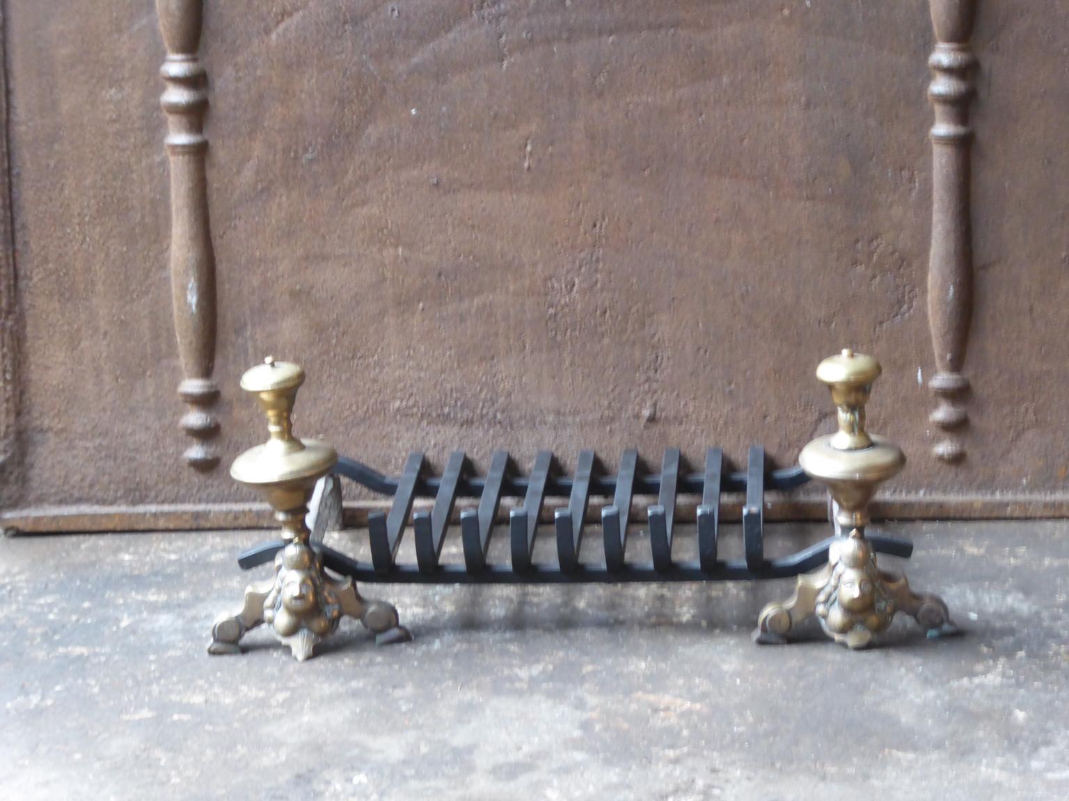 Modern Large Fireplace Grate for Andirons, Firedogs For Sale