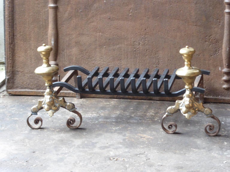 Large Fireplace Grate for Andirons, Firedogs For Sale at 1stDibs