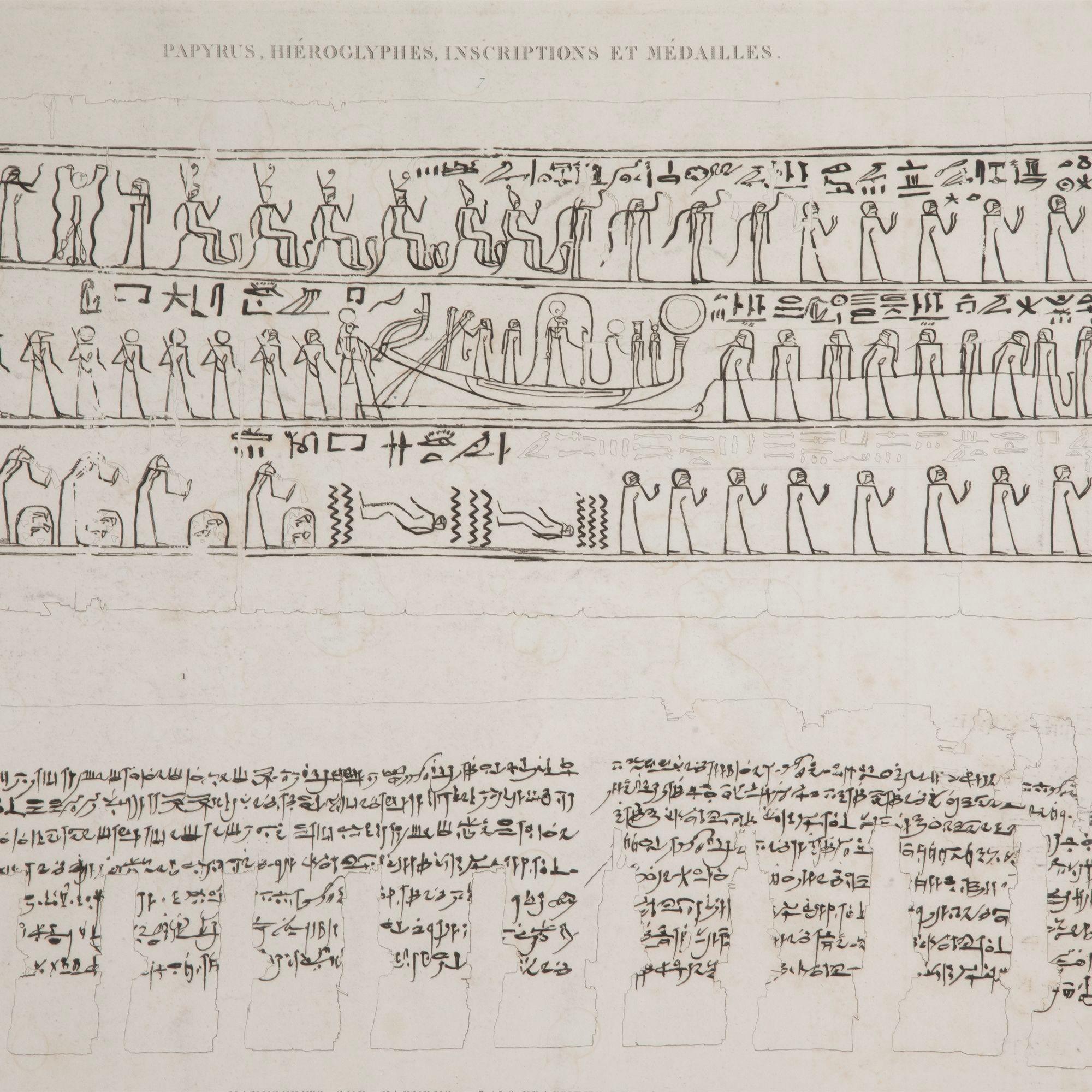 Wonderful illustrations from Egyptian tombs obtained after the late 18th century French expedition to Egypt under Napoleon Bonaparte.
After Napoleon conquered Egypt in the early 1800's he sent teams of artists down to Egypt to record everything