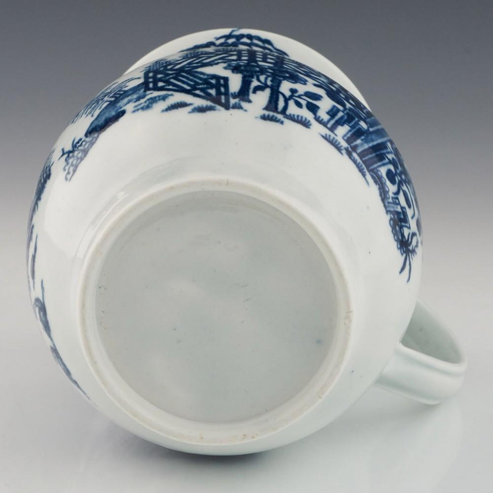 Porcelain Large First Period Worcester Plantation Pattern Mug, circa 1765
