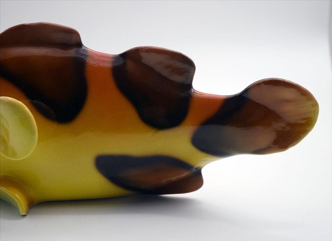 Großer Fisch aus glasierter Keramik, 1960er Jahre, italienische Produktion im Angebot 4