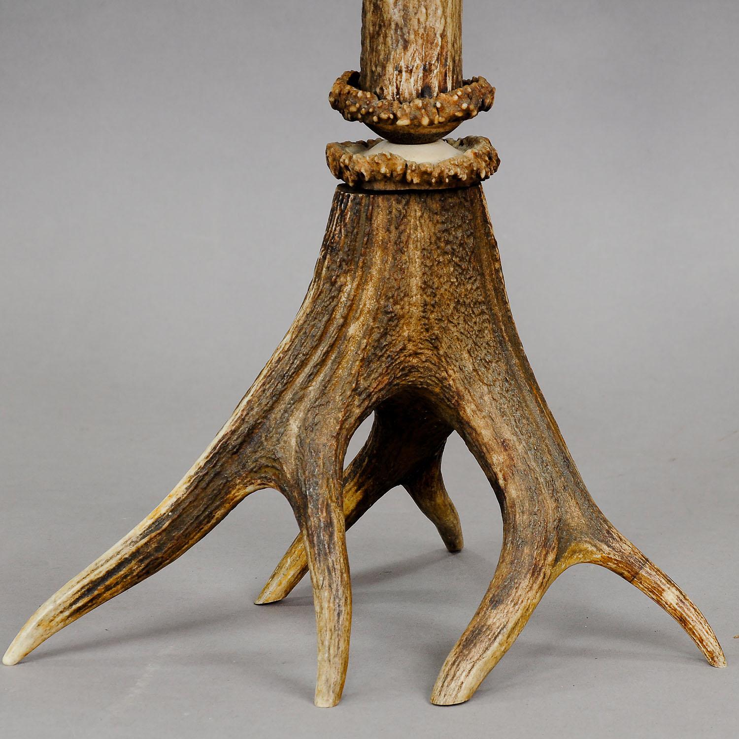 Large Five Armed Cabin Decor Antler Candelabra, 1880 For Sale 1