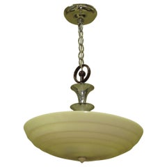 Vintage Large Five Bulb 1930s Mid Century Chandelier 2 Available