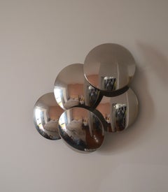 Large Five Disc Chrome Wall Sconce by Reggiani, Model 340/5, Italy 1970s