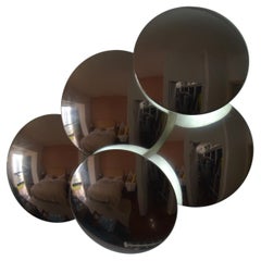 Large Five Disc Chrome Wall Sconce by Reggiani, Model 340/5, Italy 1970s