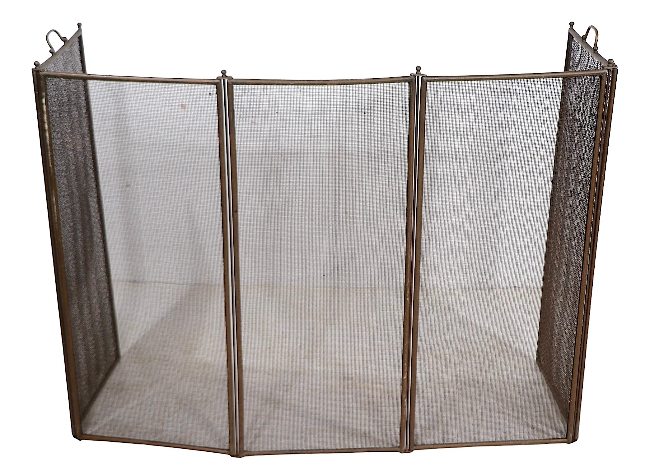 Large Five Fold Fireplace Screen Spark Gard  For Sale 1