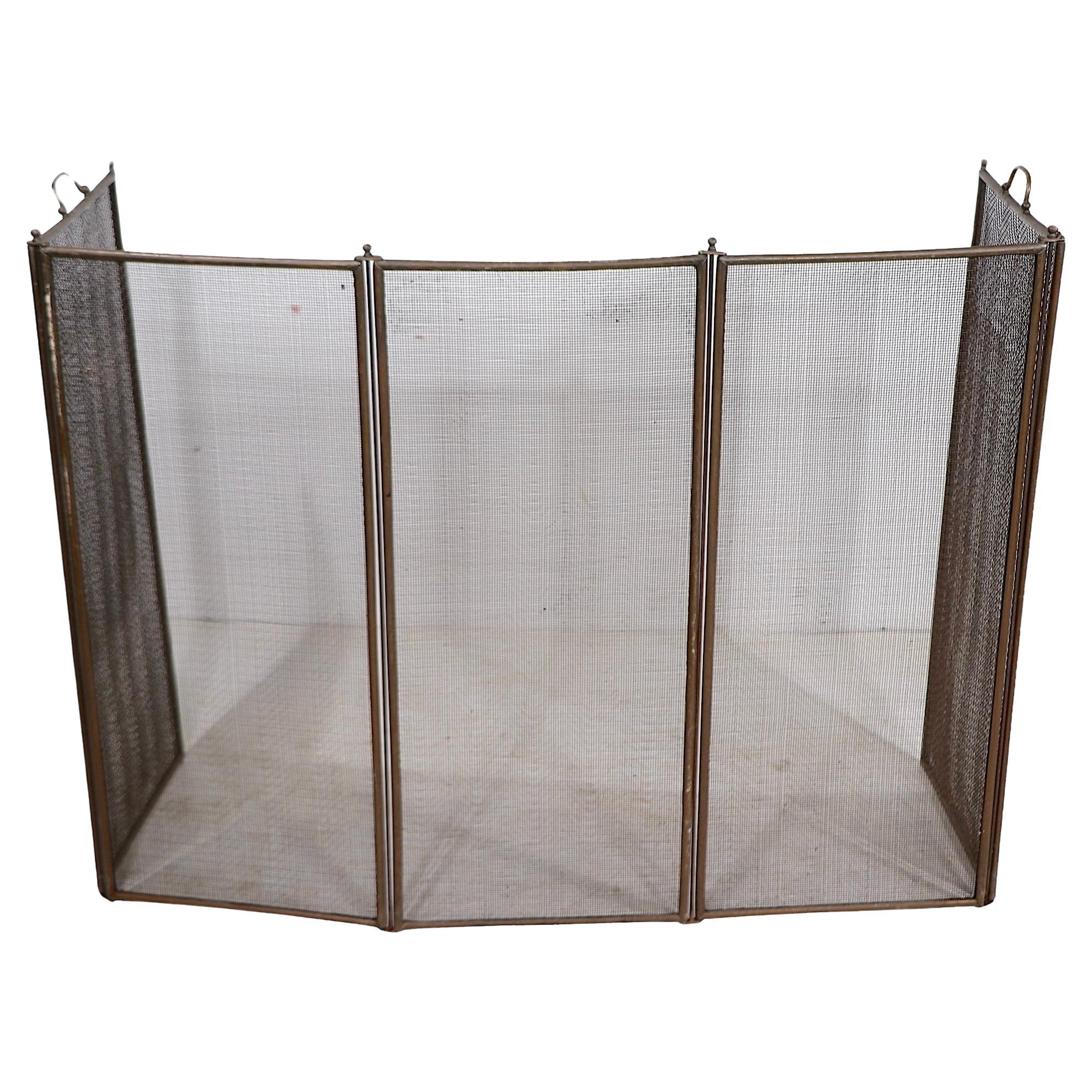Large Five Fold Fireplace Screen Spark Gard  For Sale