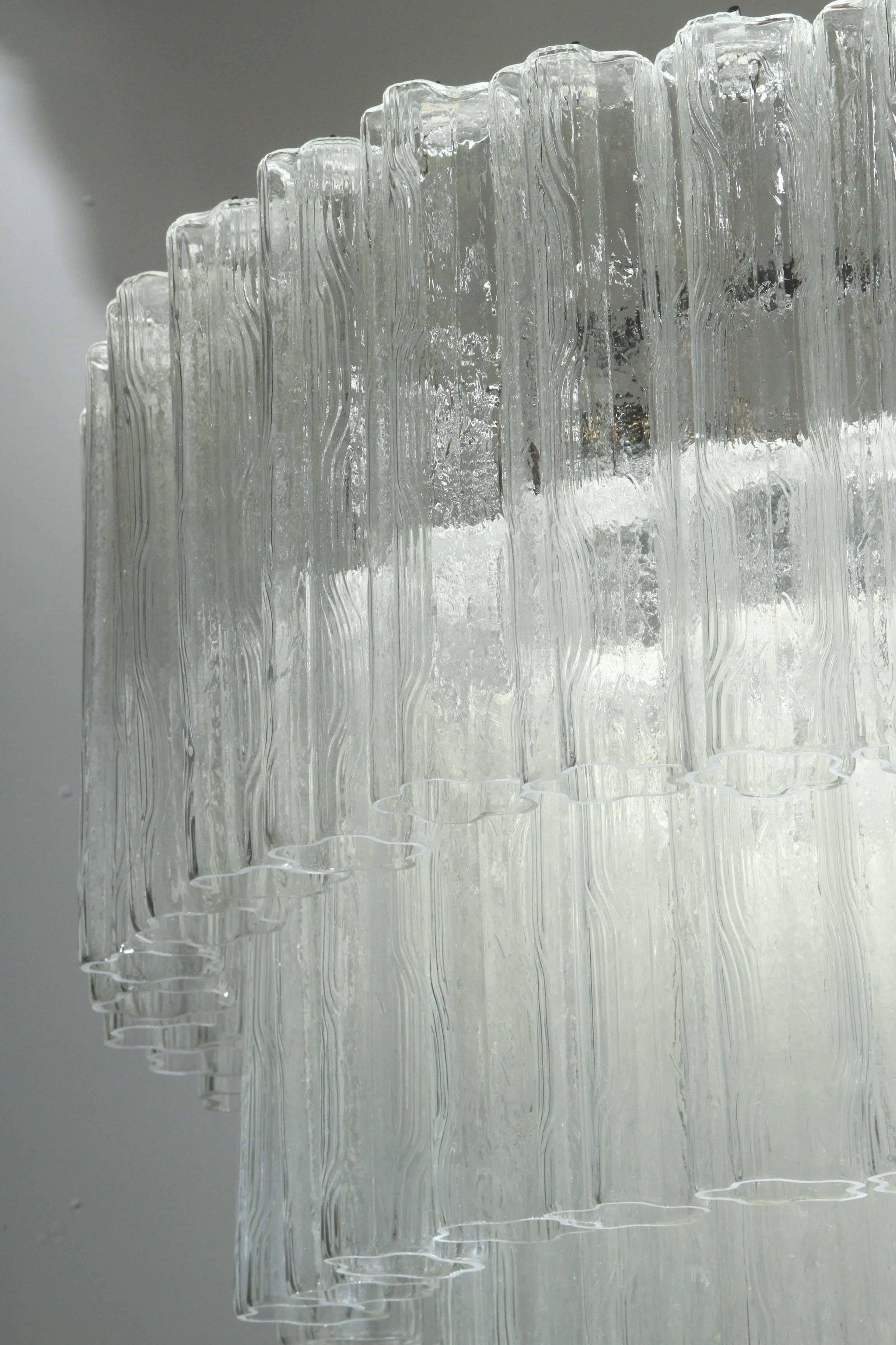 Late 20th Century Large Five-Tier Tronchi Tube Chandelier by Camer
