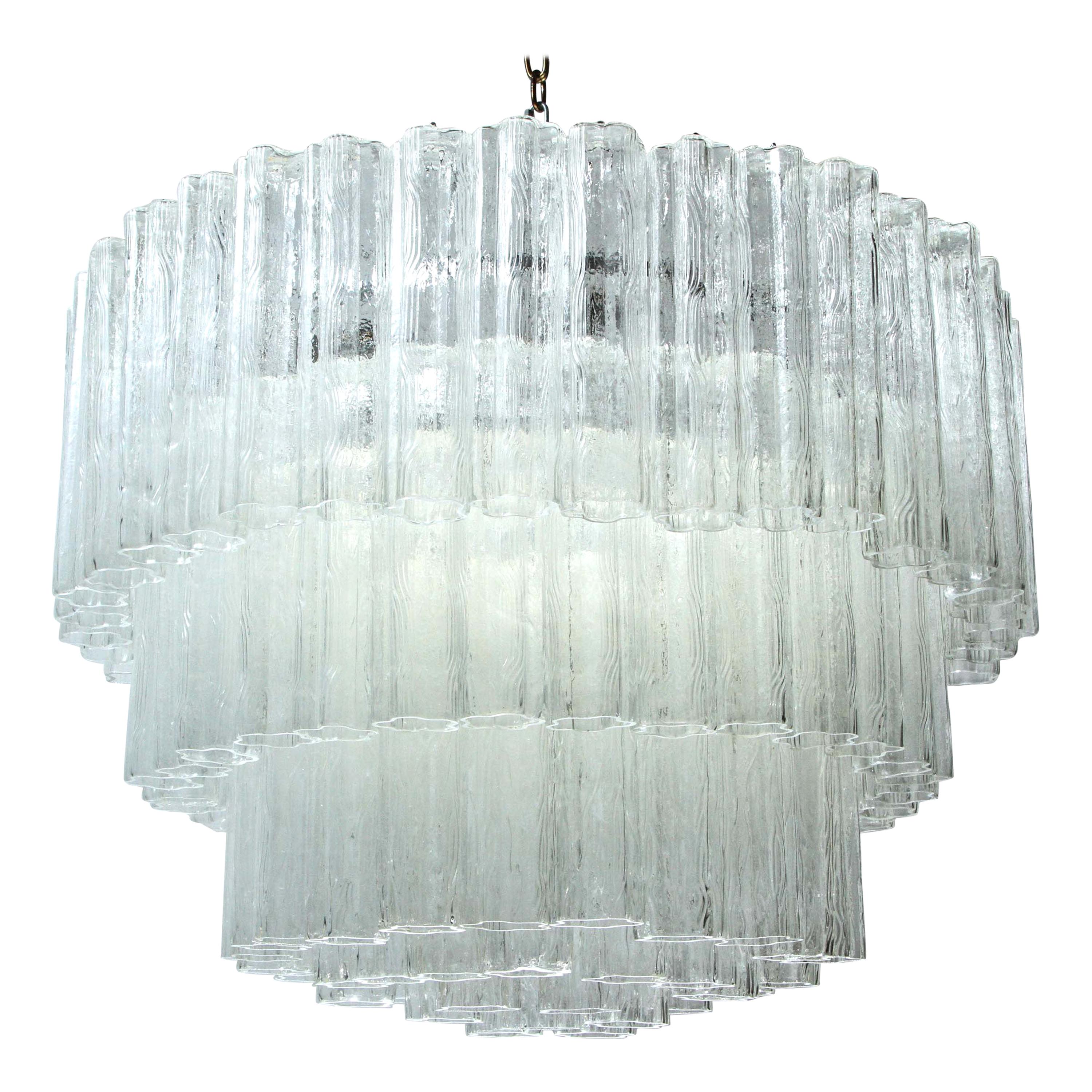 Large Five-Tier Tronchi Tube Chandelier by Camer