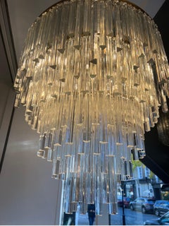 Large five tiered venini waterfall chandelier