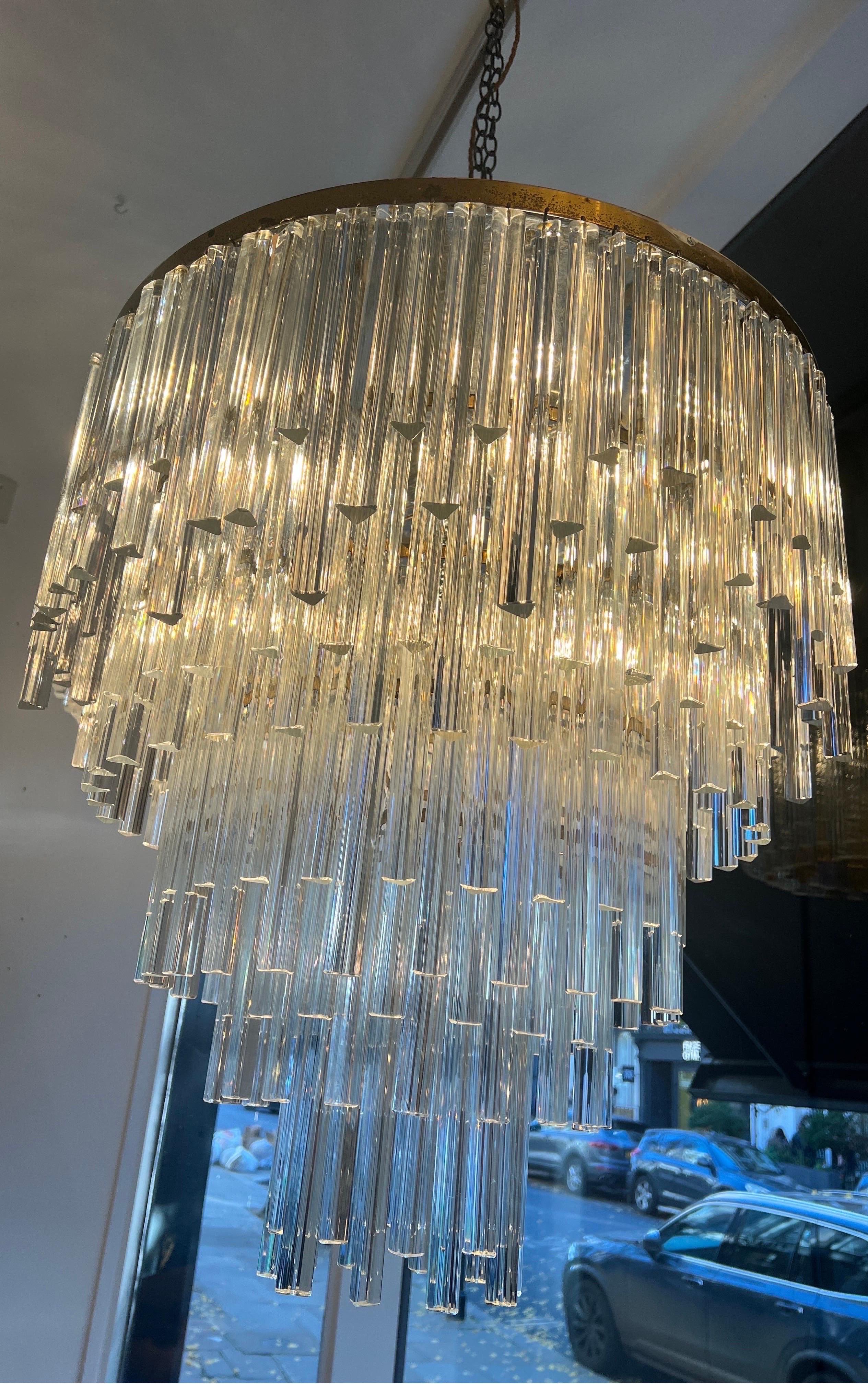 Large five tiered venini waterfall chandelier  In Good Condition In London, GB
