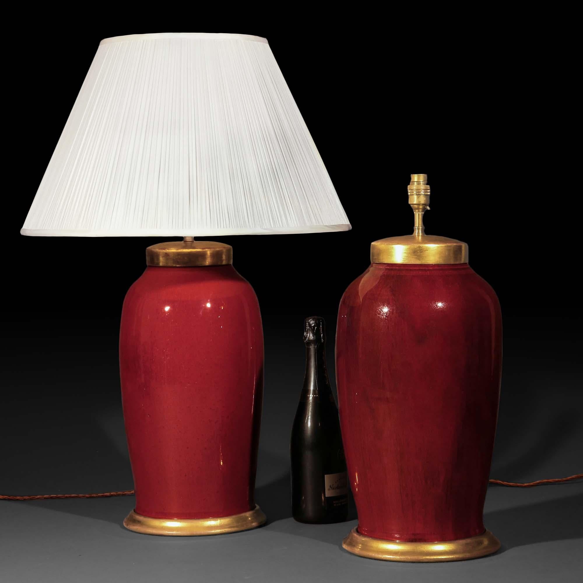 Large Flambé Table Lamps In Good Condition For Sale In Richmond, London