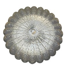 Large Flat Flower Shape Glass Flush Mount by Doria Leuchten, Germany, 1960s