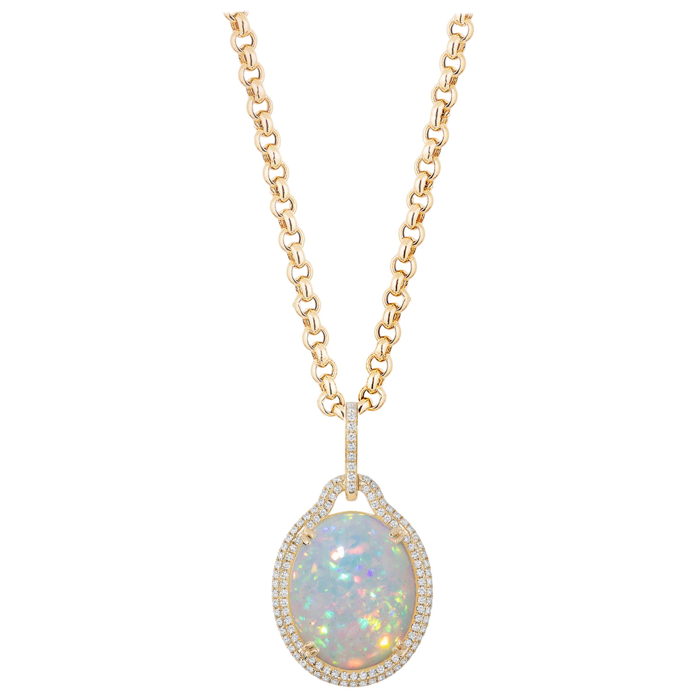Goshwara Opal And Diamond Pendant For Sale at 1stDibs