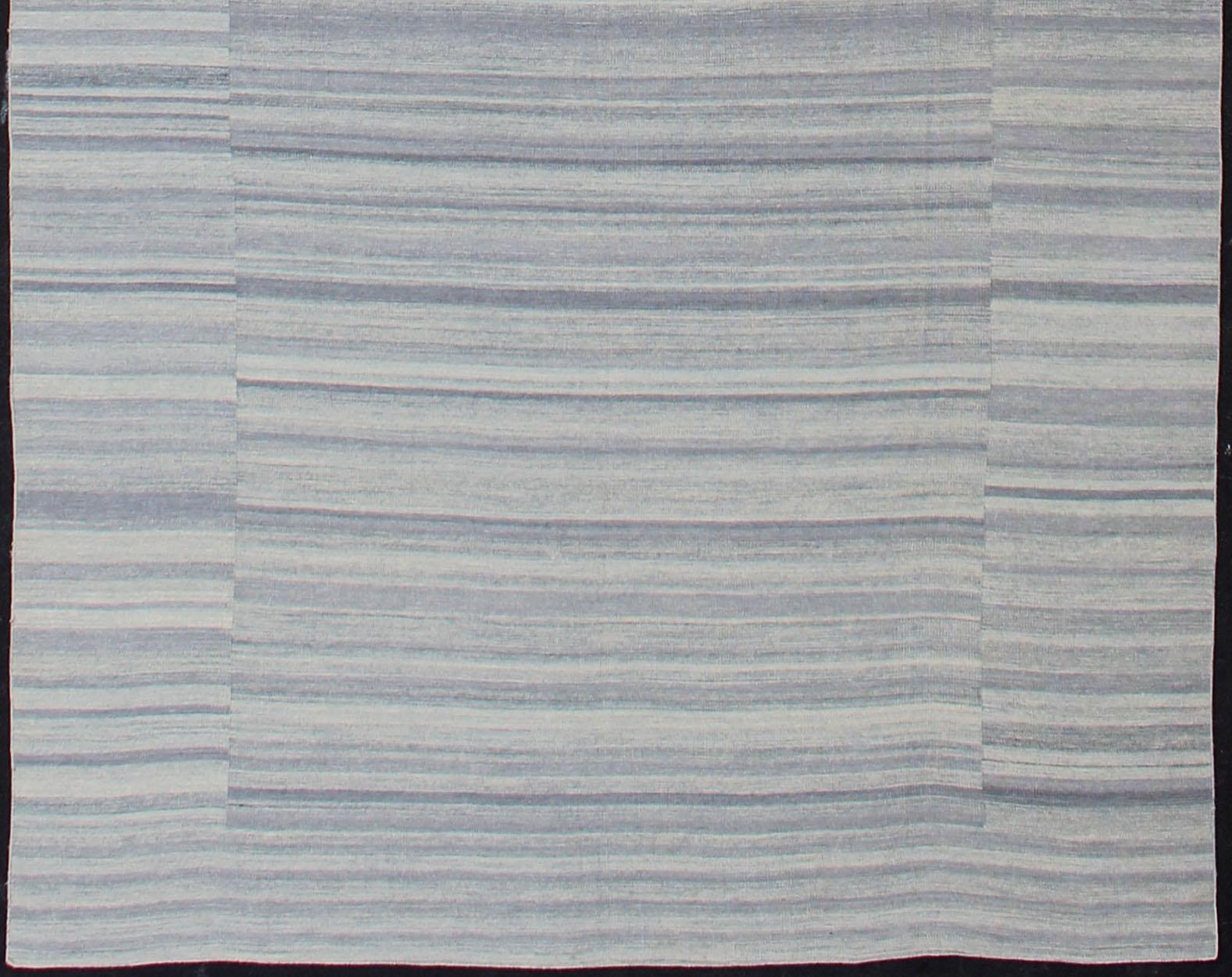 Kilim a trama piatta di grandi dimensioni a righe variegate con un design moderno 12'0 X 16'5 in vendita 3