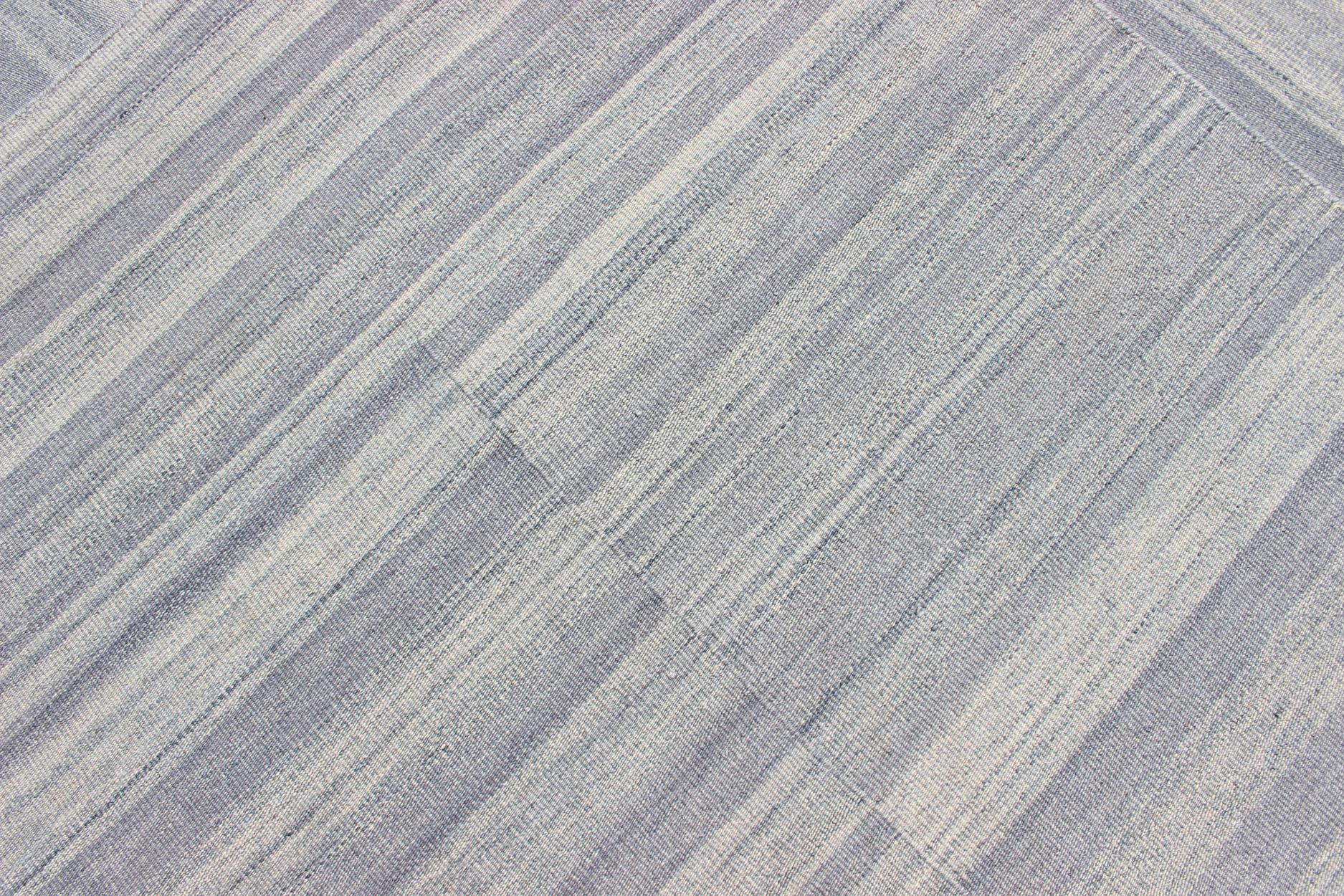 Kilim a trama piatta di grandi dimensioni a righe variegate con un design moderno 12'0 X 16'5 in vendita 4