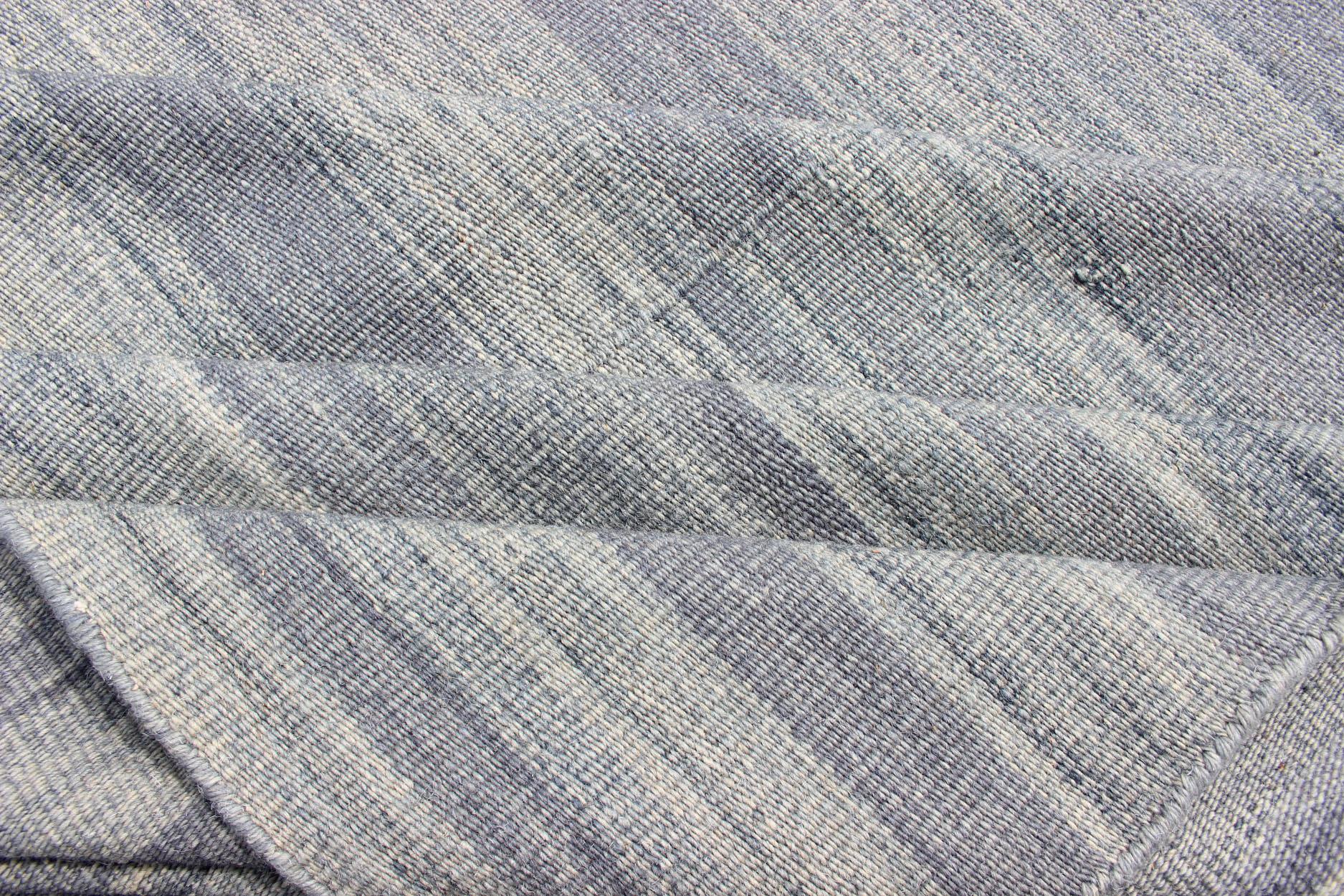 Kilim a trama piatta di grandi dimensioni a righe variegate con un design moderno 12'0 X 16'5 in vendita 5
