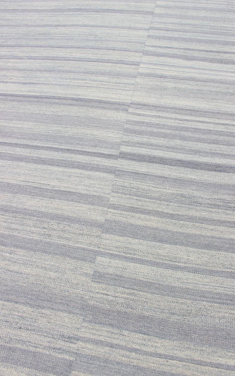 Kilim a trama piatta di grandi dimensioni a righe variegate con un design moderno 12'0 X 16'5 in vendita 7