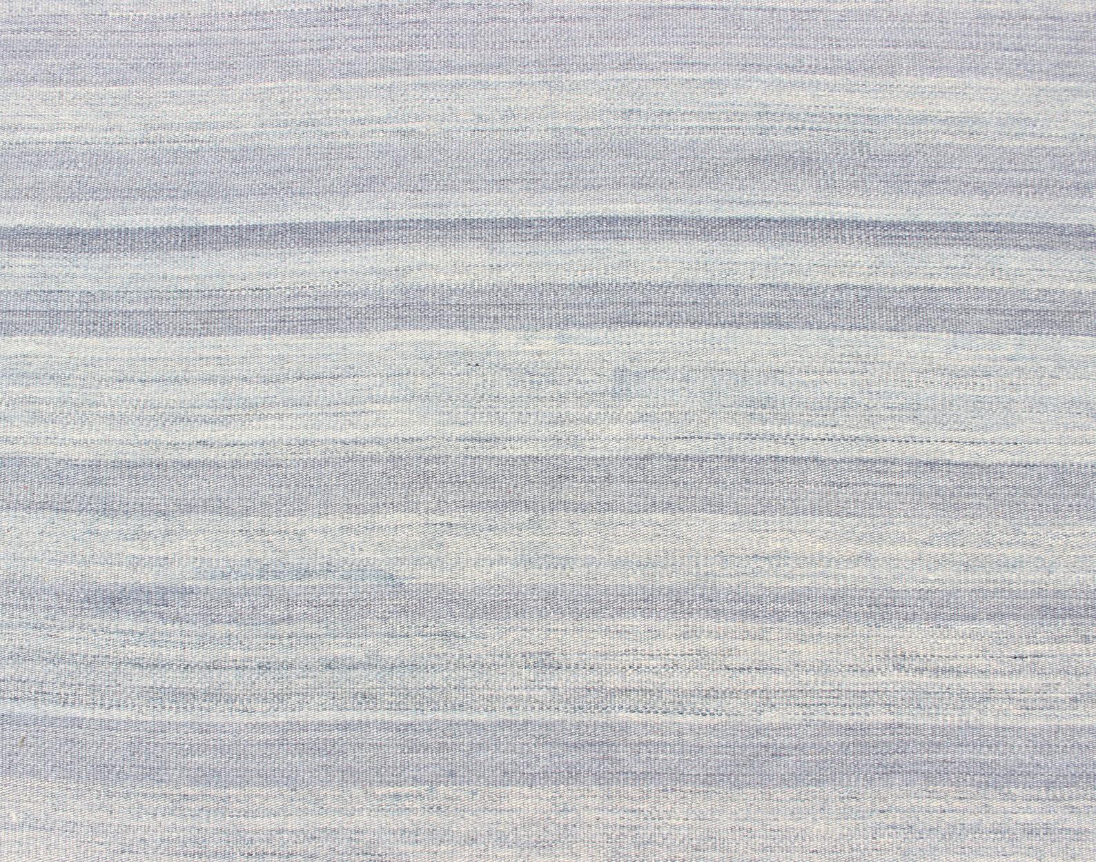 Indiano Kilim a trama piatta di grandi dimensioni a righe variegate con un design moderno 12'0 X 16'5 in vendita