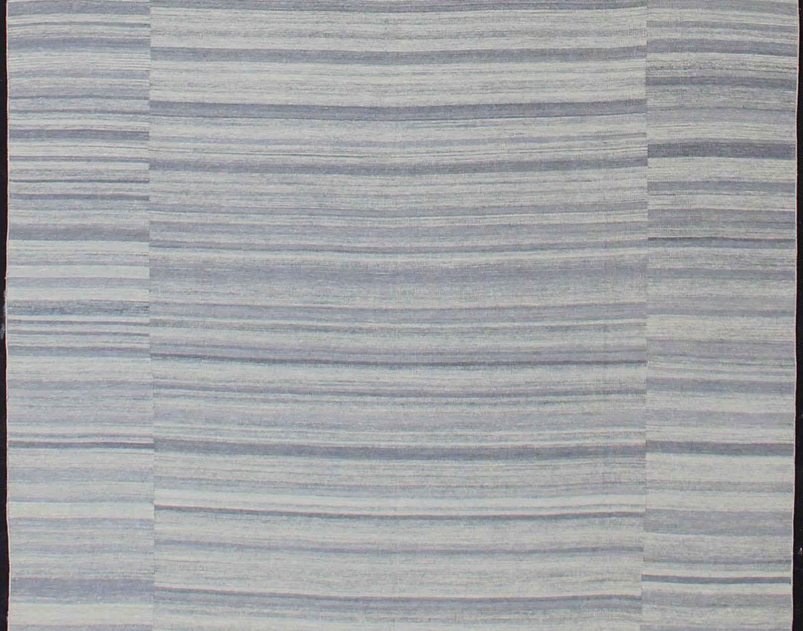Kilim a trama piatta di grandi dimensioni a righe variegate con un design moderno 12'0 X 16'5 in vendita 2